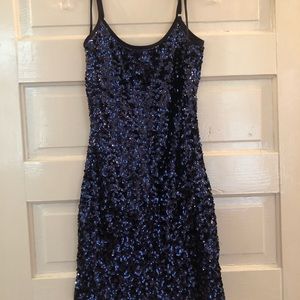 Blue sequin dress
